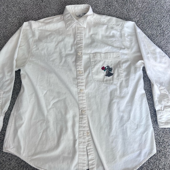 Disney Tops - Vintage Disney Store Lady & The Tramp Ivory Button Down Embroidered Shirt Large